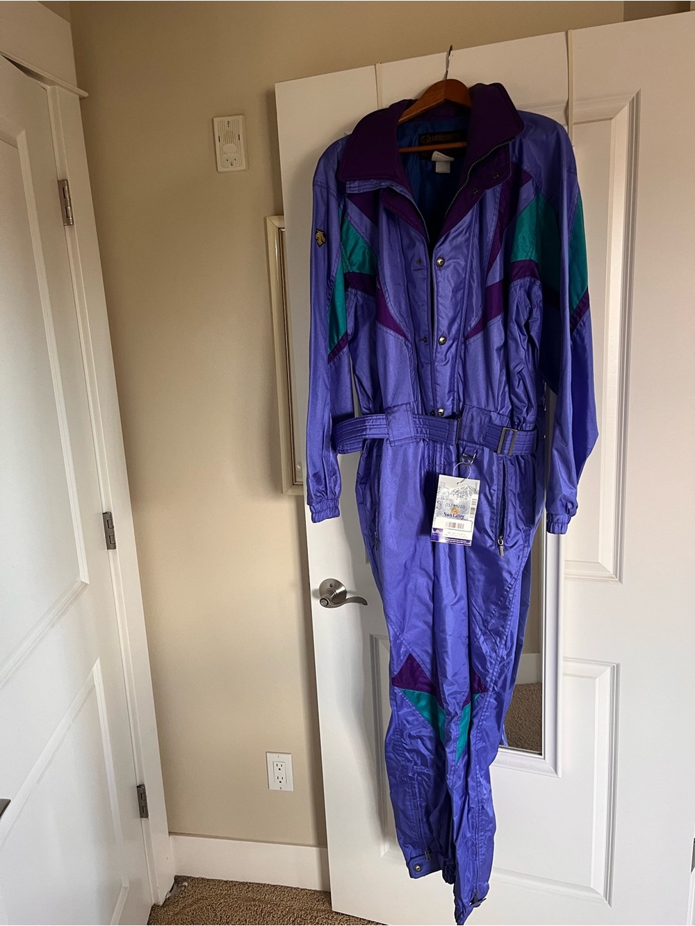 MEN’S Descente Purple and Teal Vintage One-Piece ski Jumpsuit